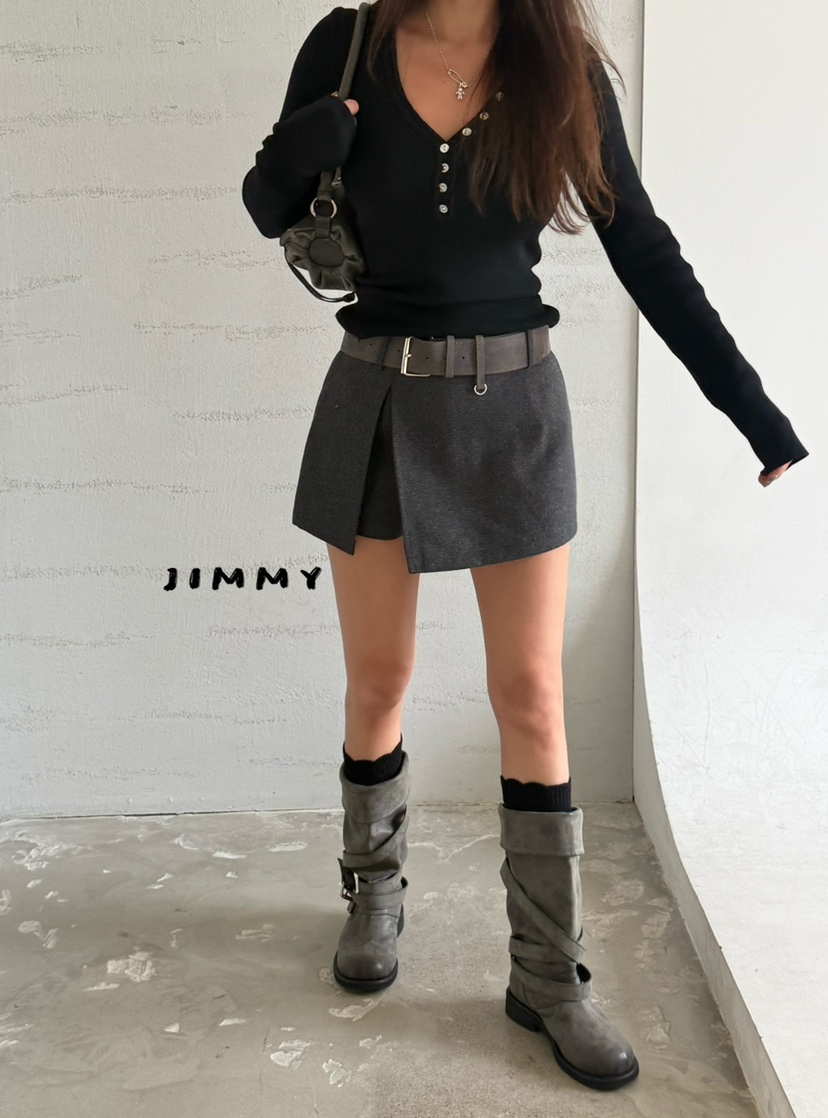 JIMMY東大門實拍女士新品推薦時尚休閑人氣真品針織衫紐扣JIMMY/REMAKE針織衫