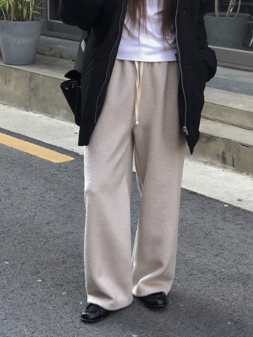 ONDO-P韓國直郵女士新品熱賣真品休閑人氣休閑褲羊駝毛加絨ONDO-P休閑褲圖色2