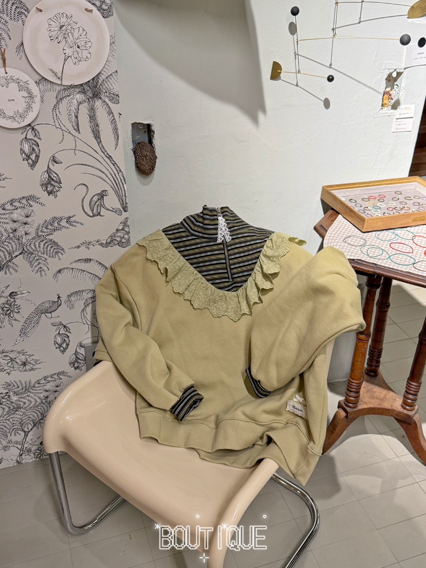 BOUTIQUE-L東大門實拍女裝新款人氣真品熱賣休閑衛衣條紋BOUTIQUE-L衛衣圖色2