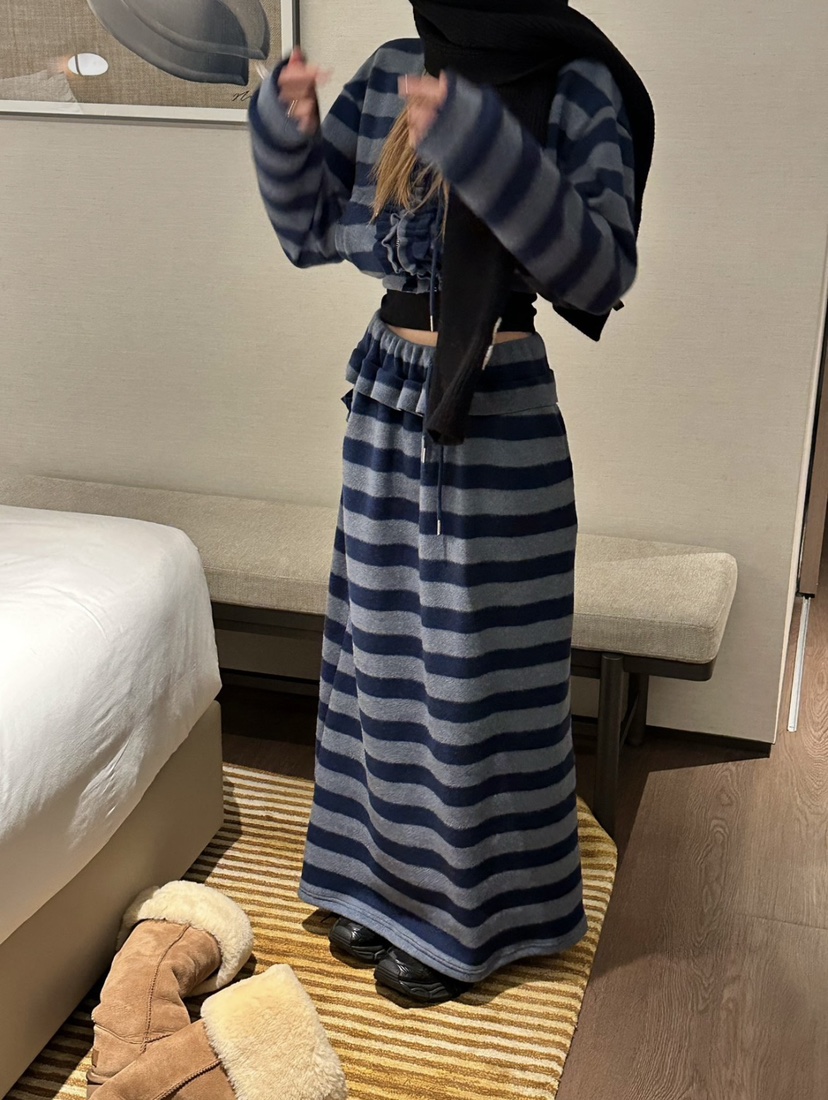 ZEROZERO韓國直郵女裝新品推薦真品休閑人氣熱賣長裙條紋ZEROZERO長裙圖色3