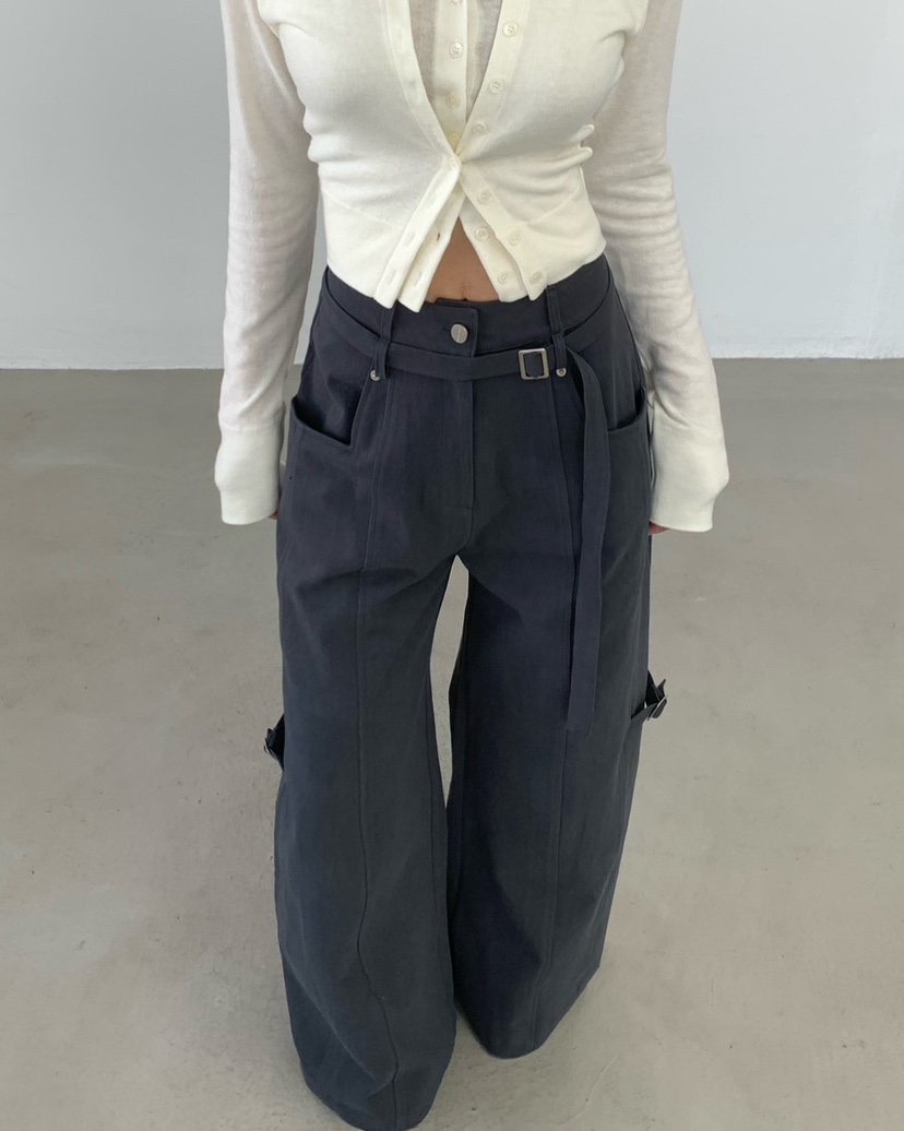 2TWO MOON韓國代購女裝新款休閑熱賣人氣真品休閑褲含腰帶2TWO MOON休閑褲
