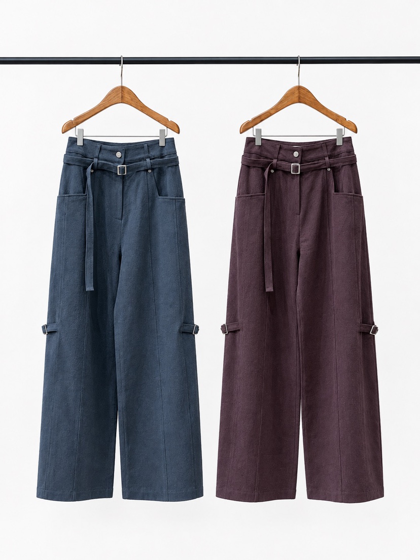 2TWO MOON韓國代購女裝新款休閑熱賣人氣真品休閑褲含腰帶2TWO MOON休閑褲