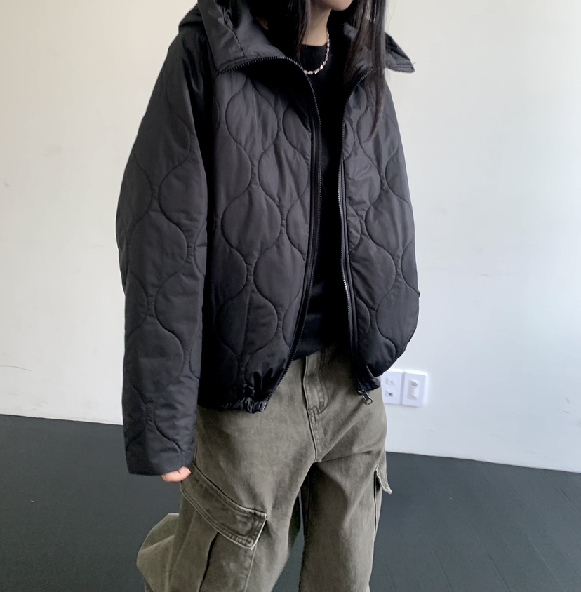 MUYBIEN東大門實拍女士新品休閑推薦短款棉服兩面穿雙面纖維MUYBIEN短款棉服