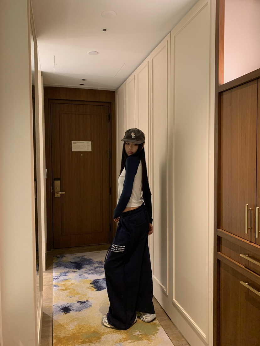 BADCALM韓國直郵女裝新品推薦休閑時尚熱賣休閑褲字母腰帶BADCALM休閑褲