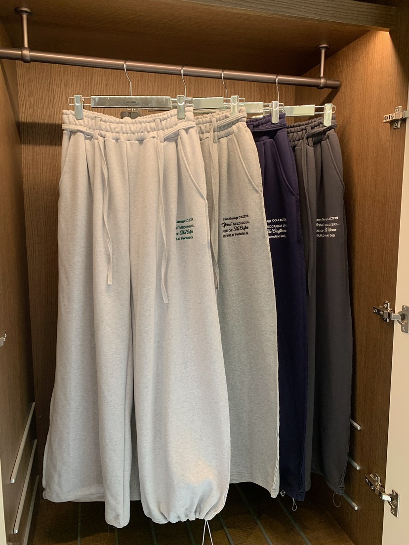 BADCALM韓國直郵女裝新品推薦休閑時尚熱賣休閑褲字母腰帶BADCALM休閑褲圖色4左四色