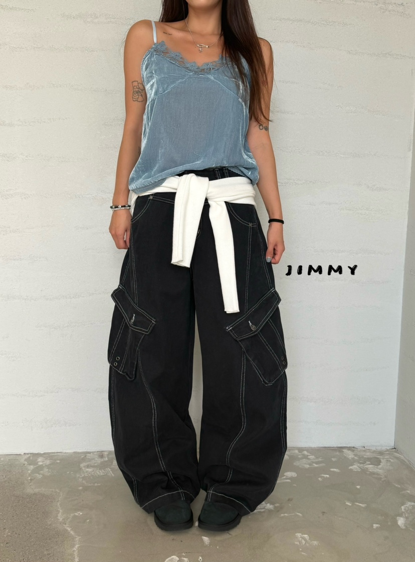 JIMMY韓國代購女裝新品人氣真品熱賣吊帶背心天鵝絨蕾絲無袖JIMMY/REMAKE吊帶/背心