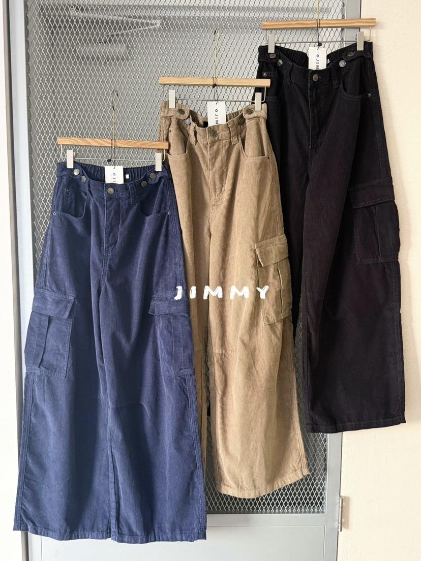 JIMMY韓國代購女裝新品休閑時尚推薦真品休閑褲工裝褲燈芯絨JIMMY/REMAKE休閑褲