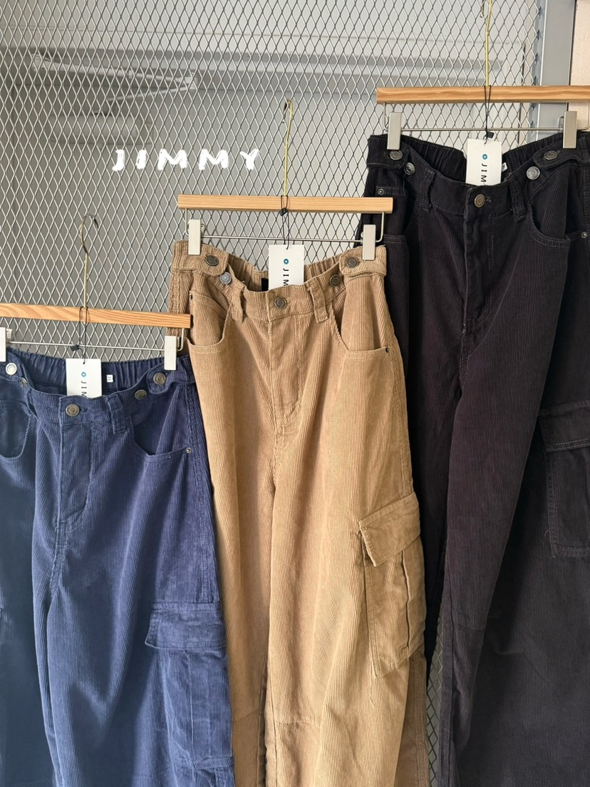JIMMY韓國代購女裝新品休閑時尚推薦真品休閑褲工裝褲燈芯絨JIMMY/REMAKE休閑褲