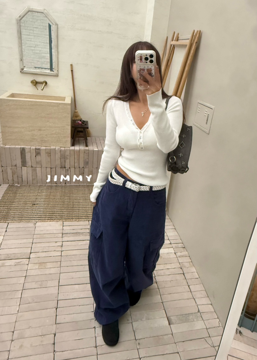 JIMMY韓國代購女裝新品休閑時尚推薦真品休閑褲工裝褲燈芯絨JIMMY/REMAKE休閑褲