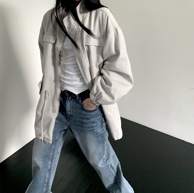 MUYBIEN東大門代購女裝新品推薦時尚休閑真品夾克水洗加絨MUYBIEN夾克