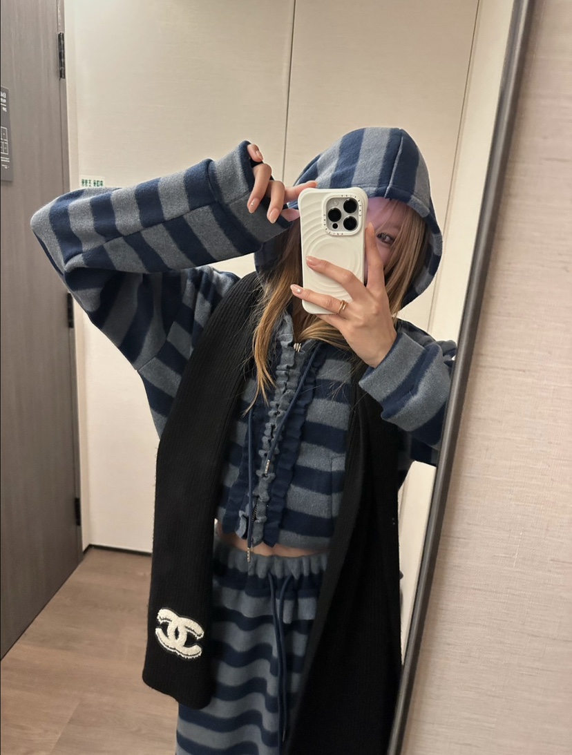 ZEROZERO東大門直郵女裝新品真品推薦熱賣衛衣連帽衫條紋ZEROZERO衛衣圖色3