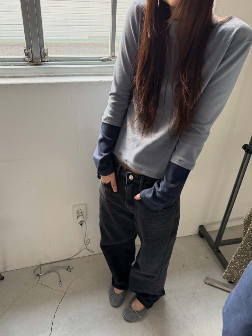 MINIMUZE東大門直郵女裝新品真品人氣休閑熱賣長袖T恤撞色MINIMUZE長袖T恤