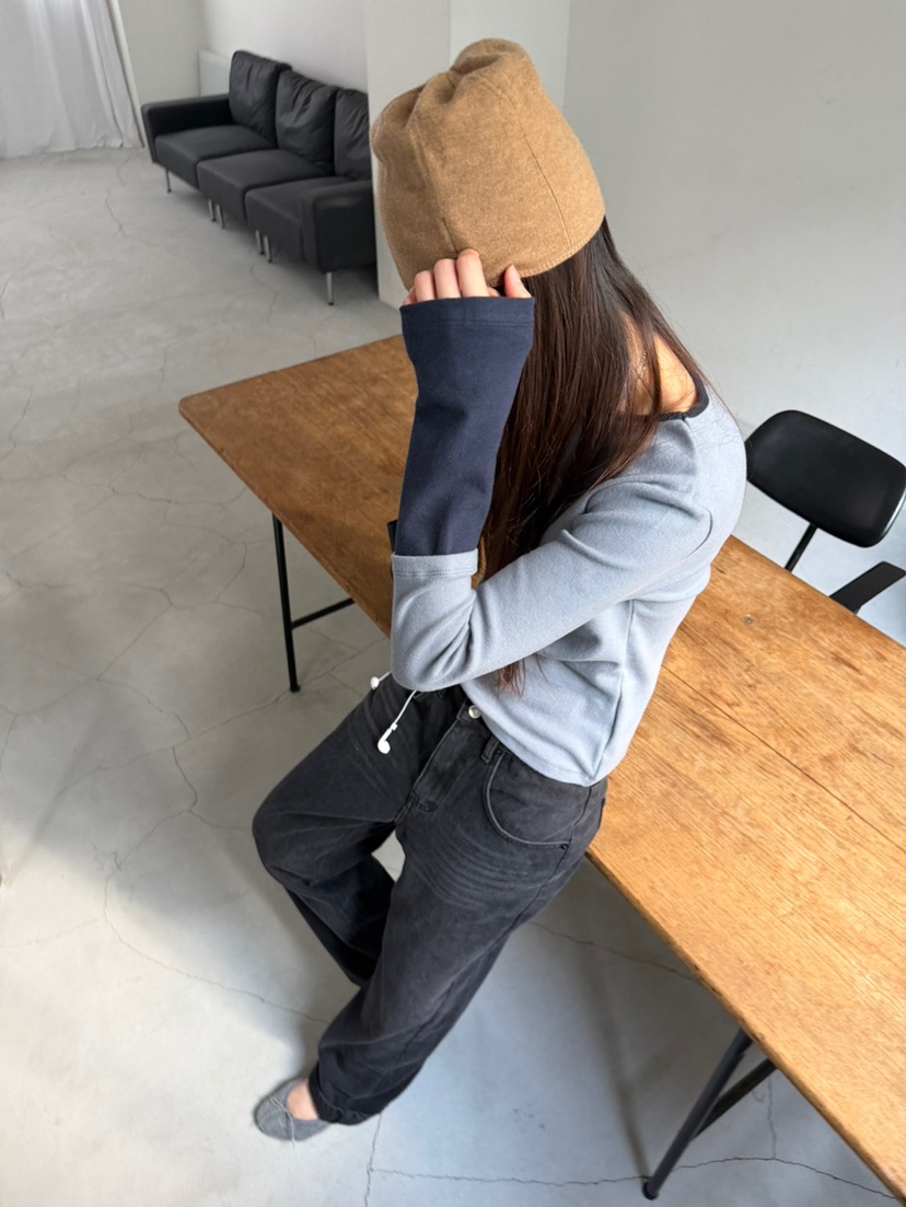 MINIMUZE東大門直郵女裝新品真品人氣休閑熱賣長袖T恤撞色MINIMUZE長袖T恤