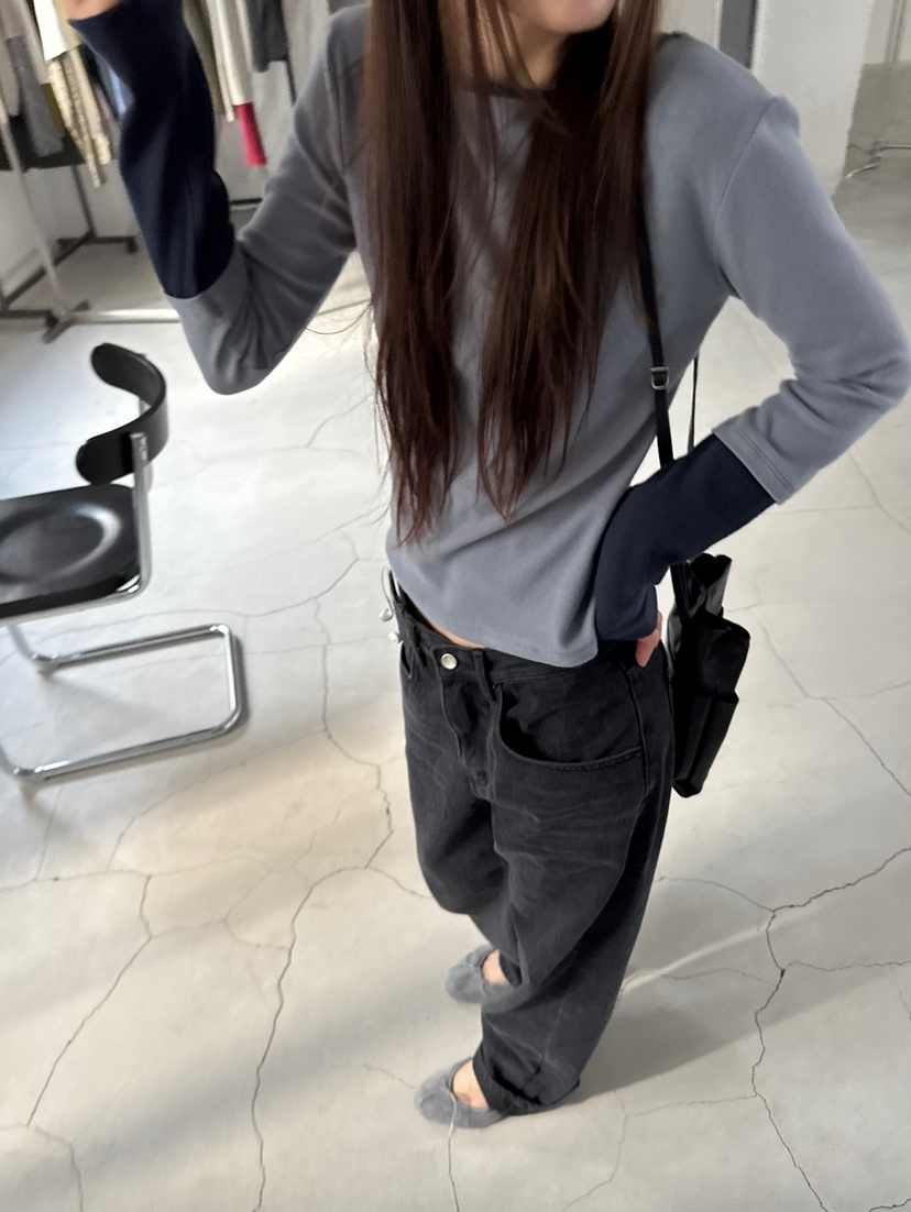 MINIMUZE東大門直郵女裝新品真品人氣休閑熱賣長袖T恤撞色MINIMUZE長袖T恤