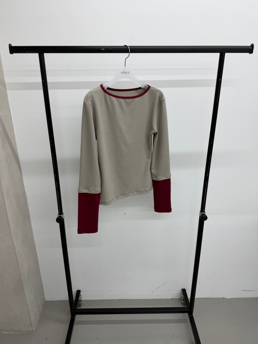 MINIMUZE東大門直郵女裝新品真品人氣休閑熱賣長袖T恤撞色MINIMUZE長袖T恤圖色2