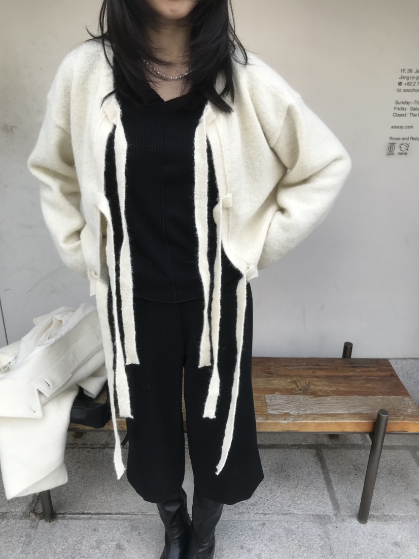 LOFN東大門實拍女裝新款時尚熱賣休閑推薦針織衫兩面穿羊駝LOFN針織衫