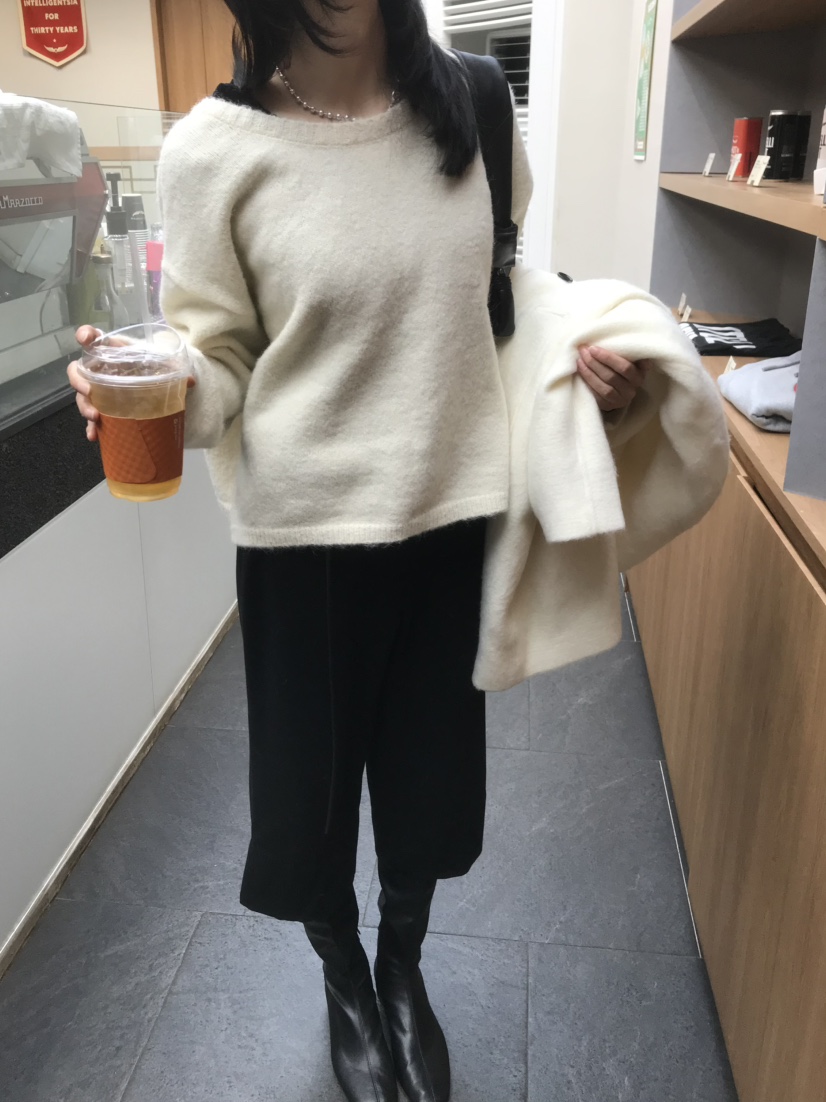 LOFN東大門實拍女裝新款時尚熱賣休閑推薦針織衫兩面穿羊駝LOFN針織衫