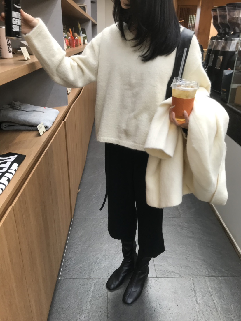 LOFN東大門實拍女裝新款時尚熱賣休閑推薦針織衫兩面穿羊駝LOFN針織衫