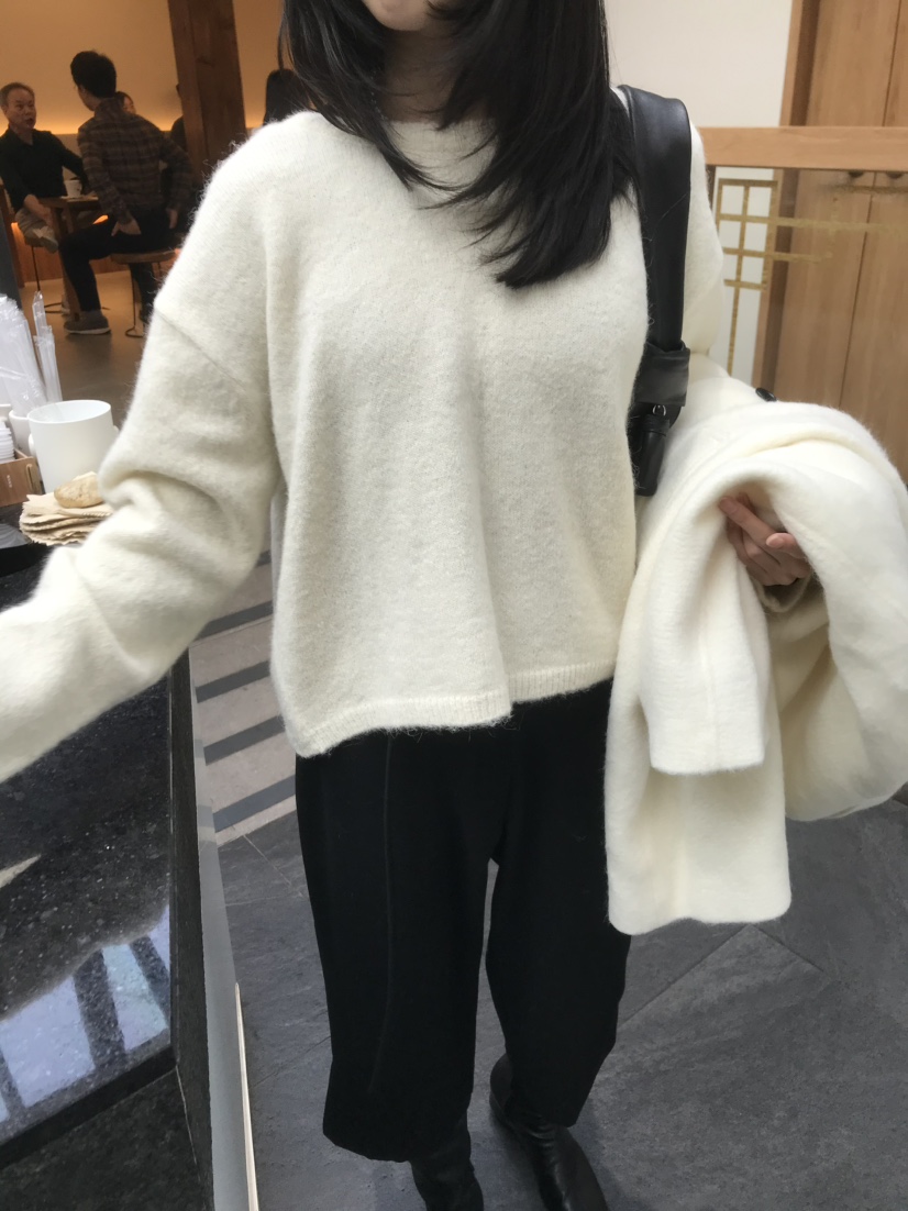 LOFN東大門實拍女裝新款時尚熱賣休閑推薦針織衫兩面穿羊駝LOFN針織衫