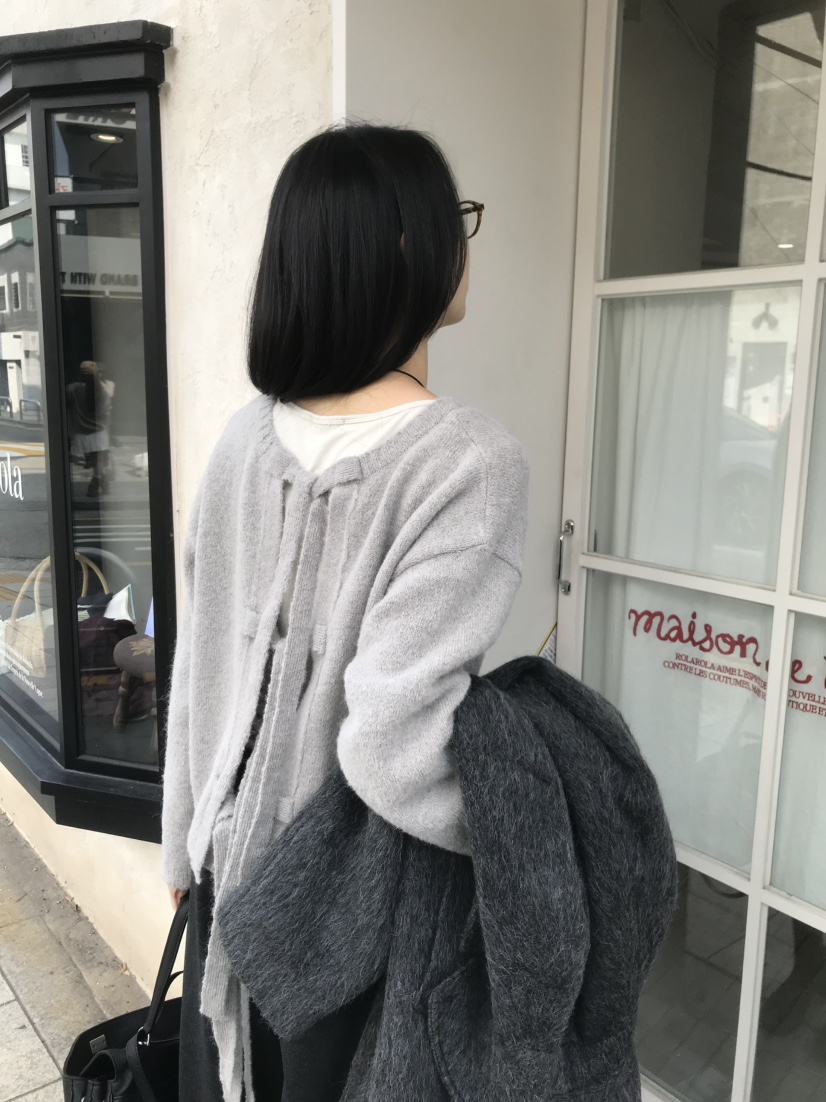 LOFN東大門實拍女裝新款時尚熱賣休閑推薦針織衫兩面穿羊駝LOFN針織衫