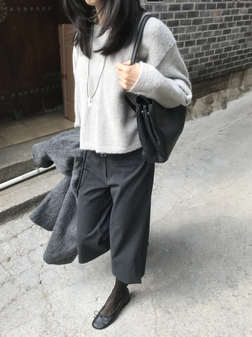 LOFN東大門實拍女裝新款時尚熱賣休閑推薦針織衫兩面穿羊駝LOFN針織衫