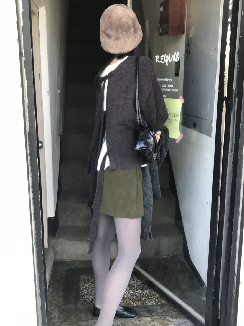 LOFN東大門實拍女裝新款時尚熱賣休閑推薦針織衫兩面穿羊駝LOFN針織衫
