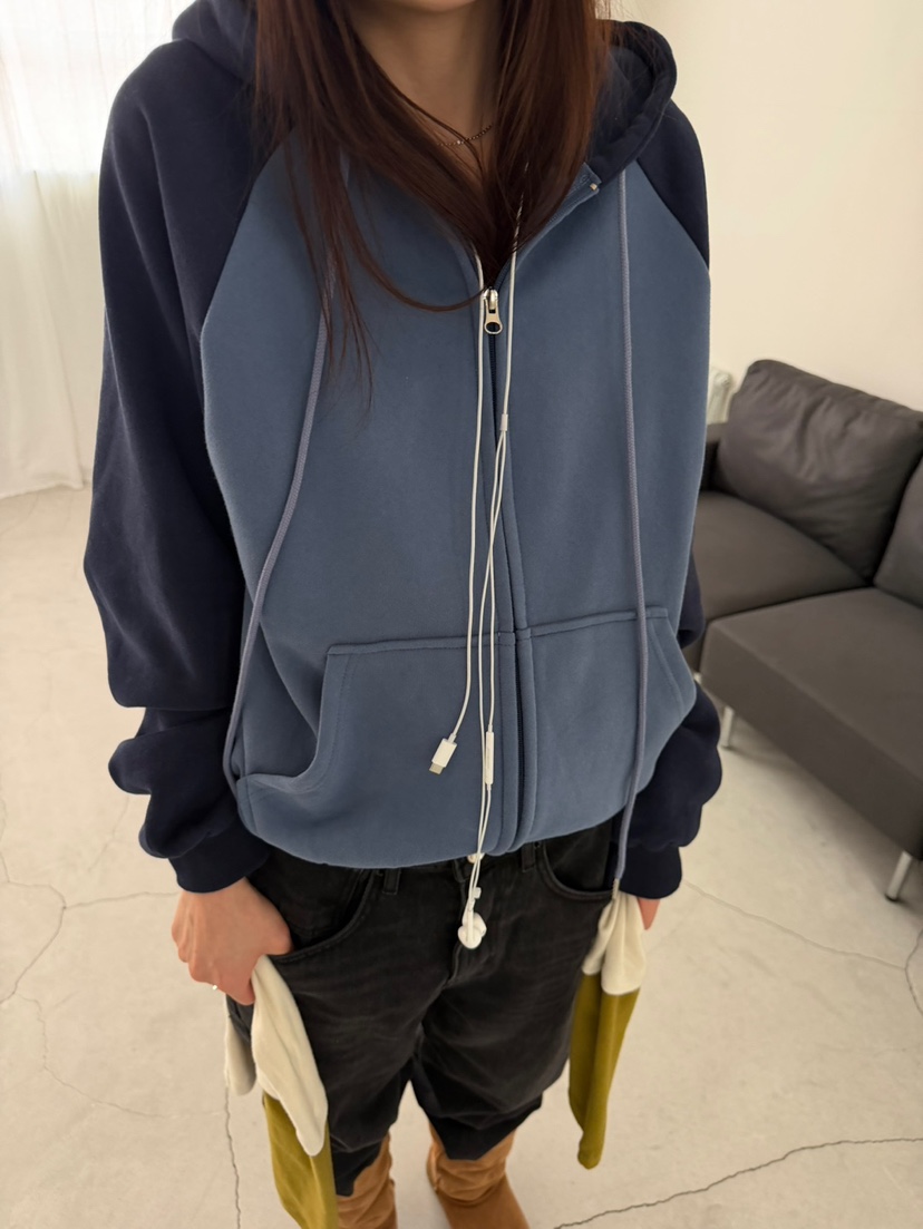 MINIMUZE東大門直郵女士新款時尚人氣衛衣插肩袖連帽衫抓絨MINIMUZE衛衣