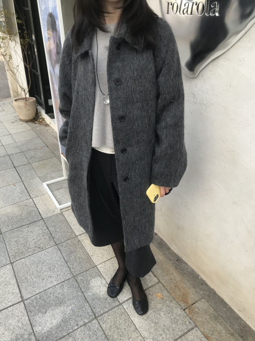 LOFN韓國代購女士新款人氣真品熱賣推薦時尚中長款大衣羊駝LOFN中長款大衣