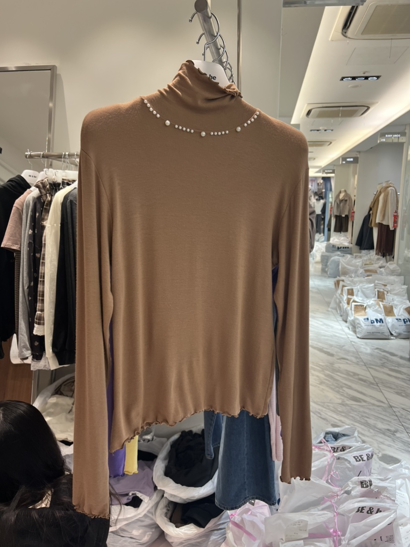 BE&amp;BE東大門直郵女裝新品休閑真品推薦長袖T恤珍珠高領BE&be長袖T恤圖色3