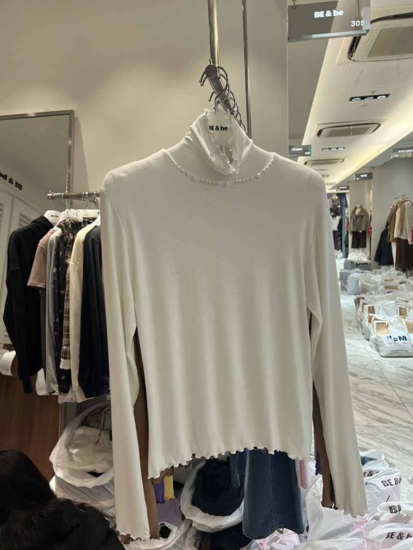 BE&amp;BE東大門直郵女裝新品休閑真品推薦長袖T恤珍珠高領BE&be長袖T恤圖色5