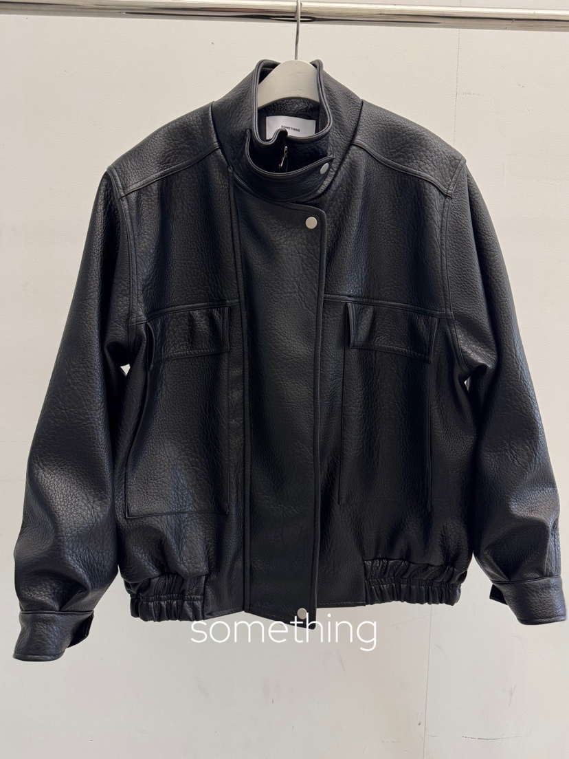 SOMETHING-L/FANCY東大門代購女裝新品真品時尚皮衣皮革SOMETHING-L/FANCY皮衣圖色2黑色