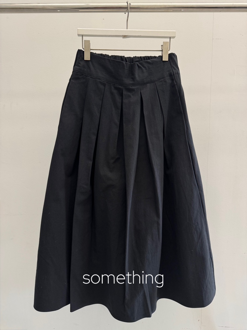 SOMETHING-L/FANCY東大門代購女士新品人氣長裙棉布褶皺SOMETHING-L/FANCY長裙圖色2黑色