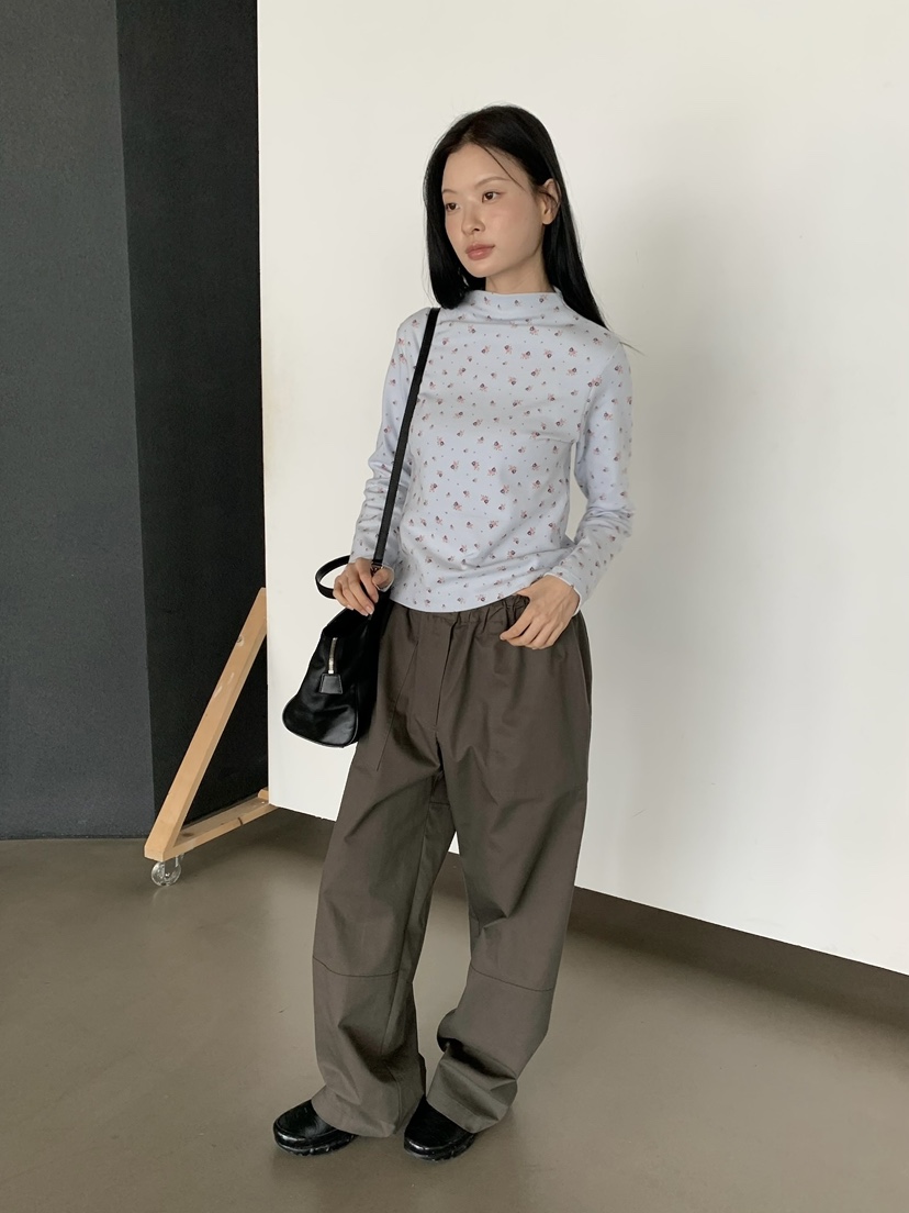 LOVEMYSANTA東大門代購女士新款休閑時尚長袖T恤復古高領LOVEMYSANTA長袖T恤