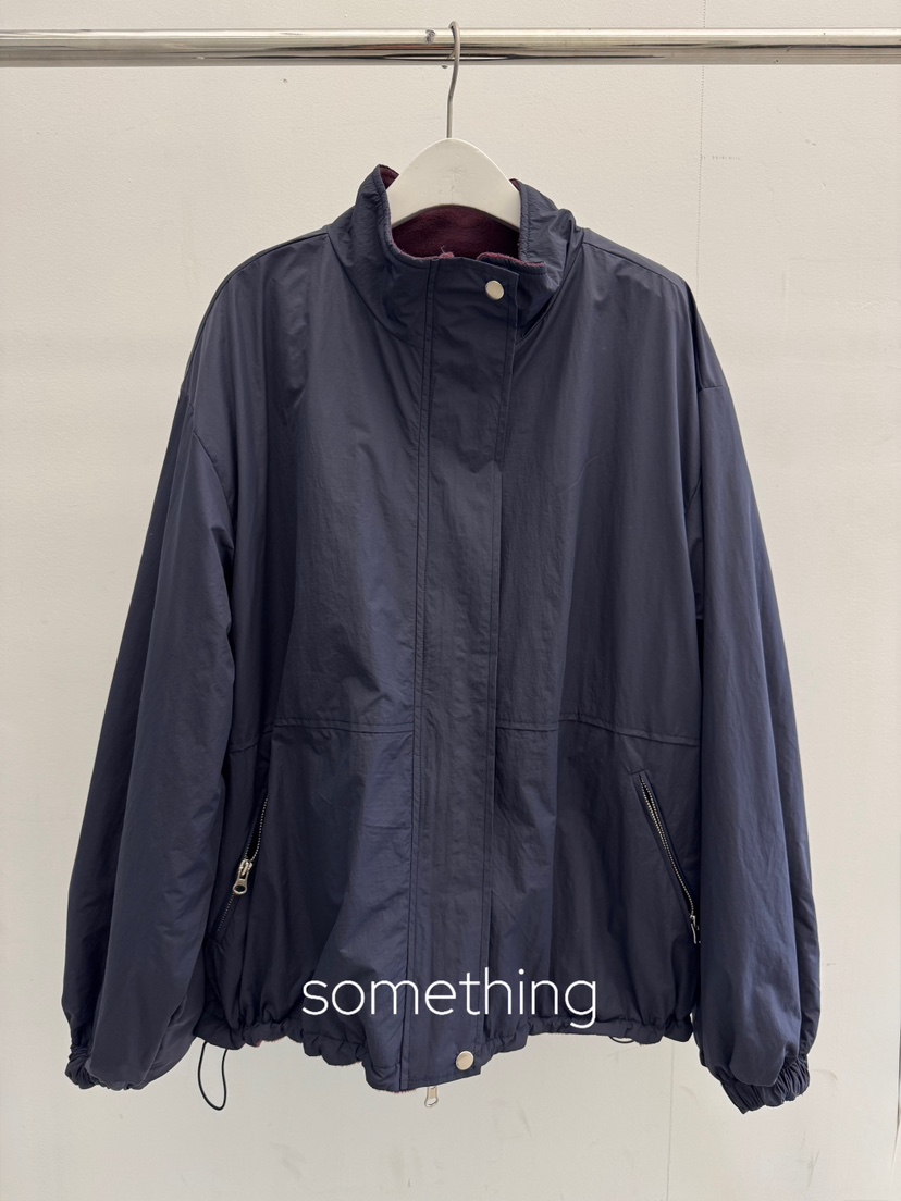 SOMETHING-L/FANCY韓國直郵女士新款時尚夾克兩面穿雙面SOMETHING-L/FANCY夾克圖色3藏藍色