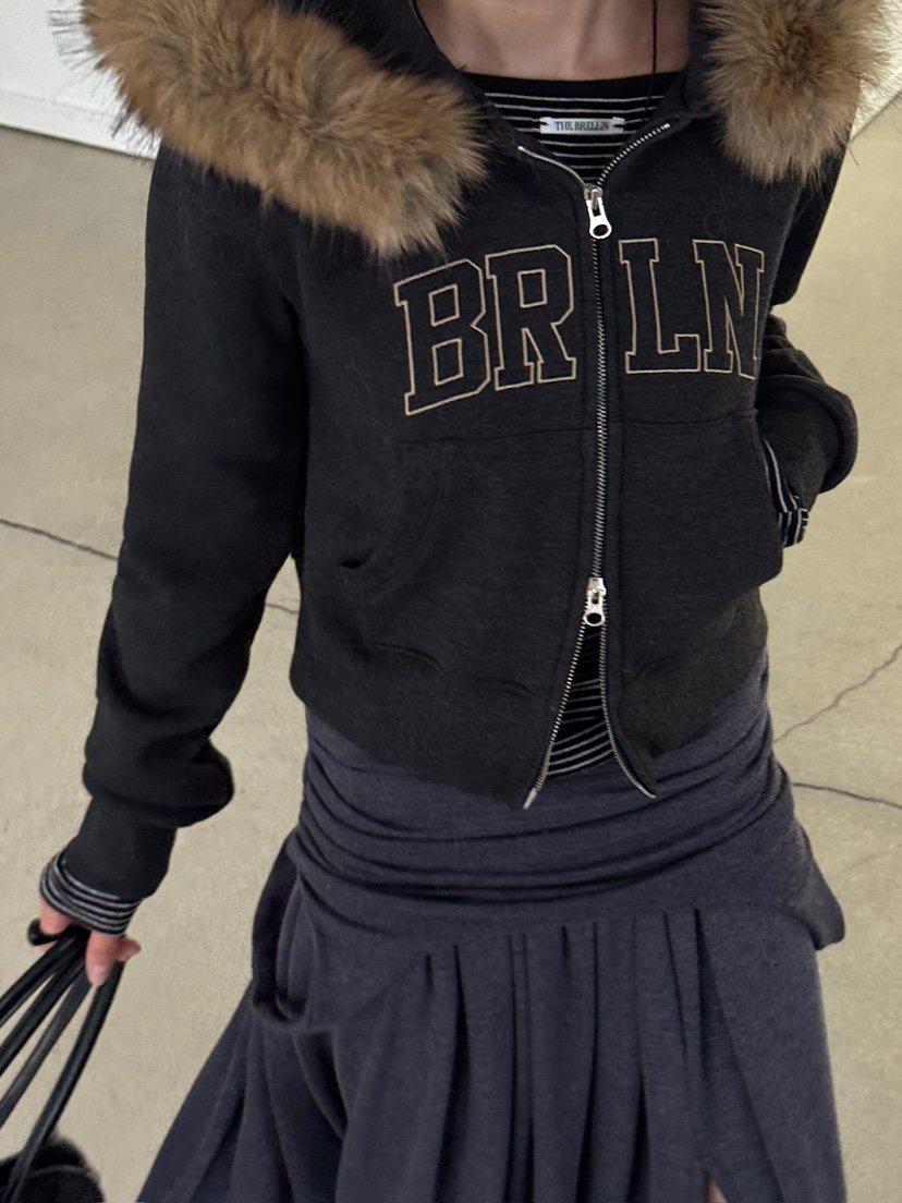 BRELLIN韓國代購女士新品人氣推薦休閑熱賣真品衛衣浣熊兜帽BRELLIN衛衣圖色3