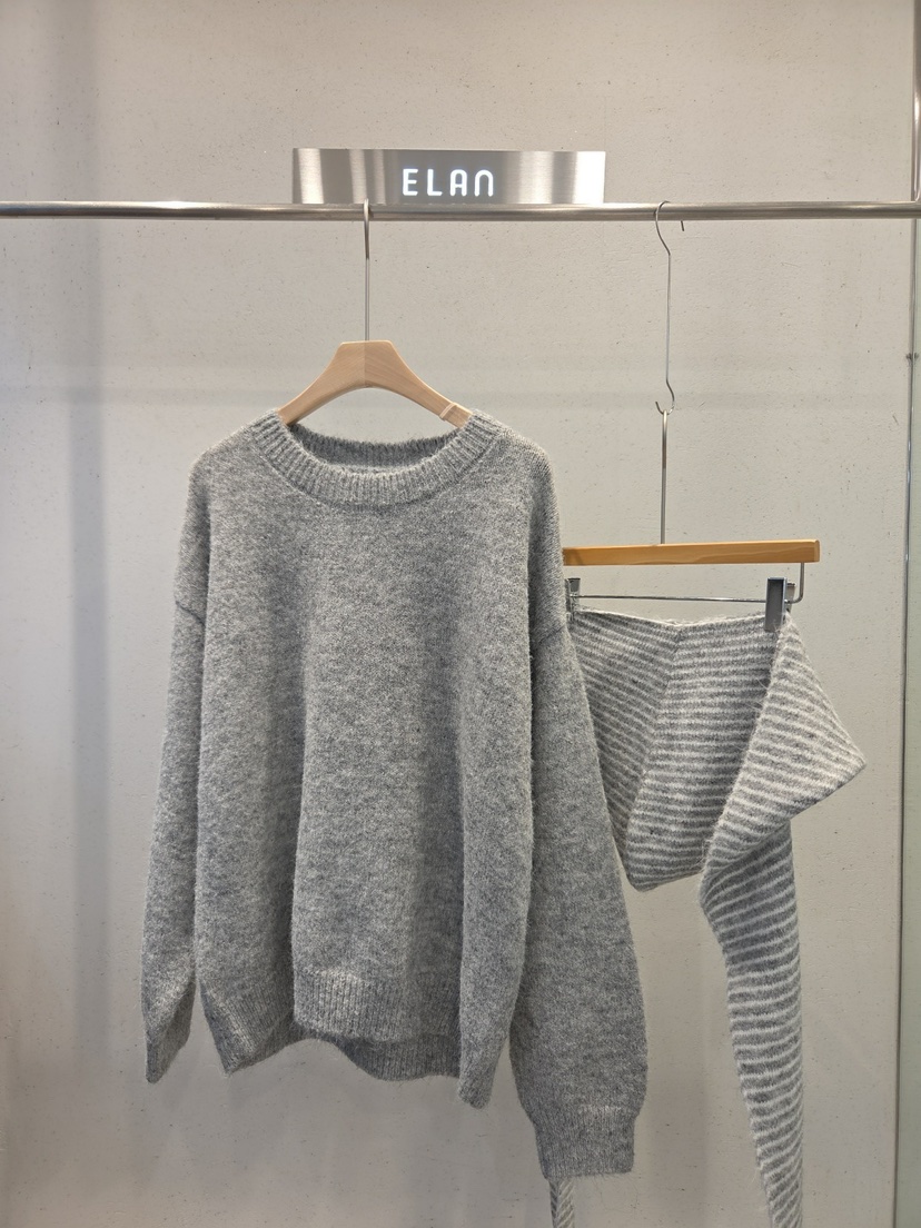 ELAN韓國代購女裝新品時尚人氣休閑真品推薦熱賣套裝圍巾ELAn套裝