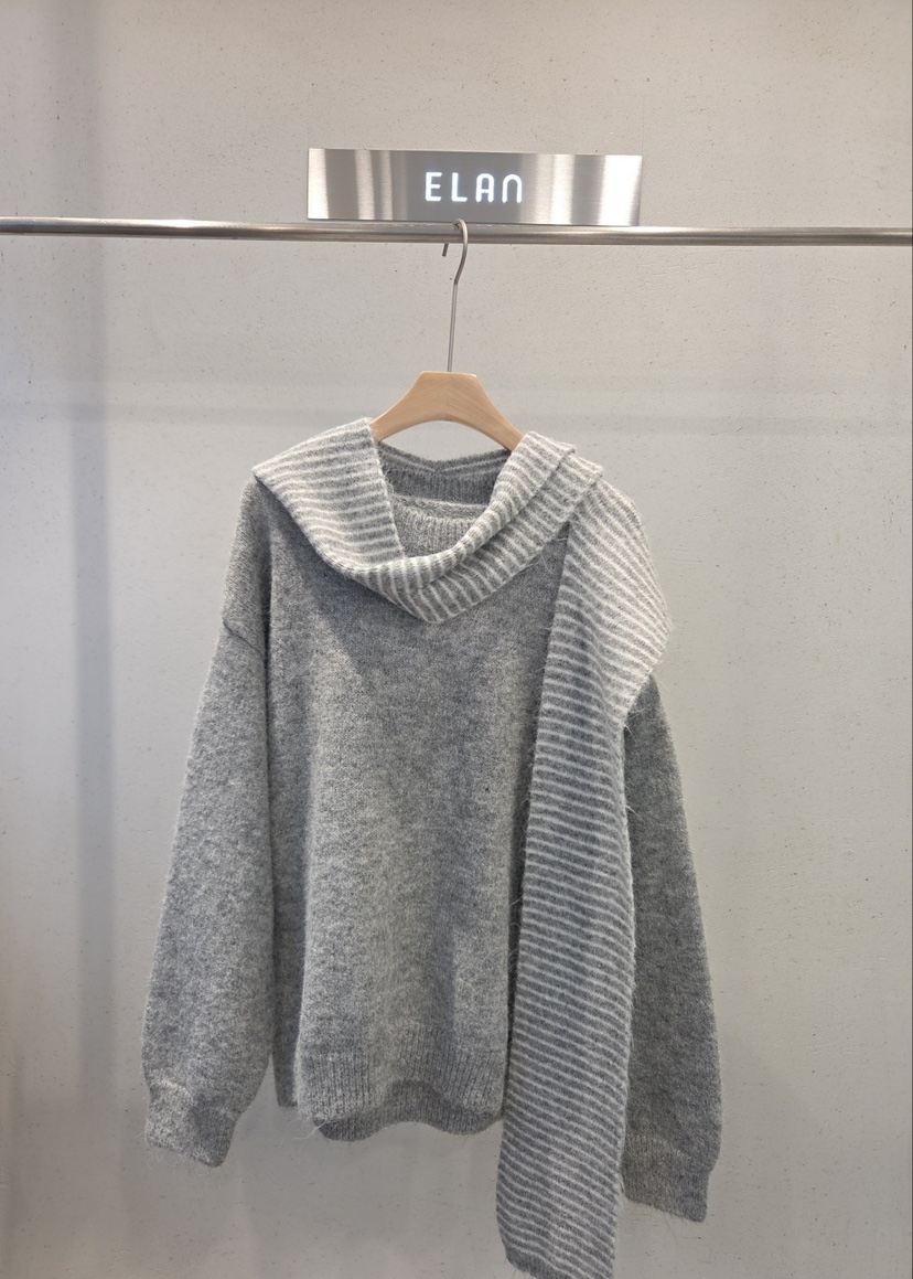 ELAN韓國代購女裝新品時尚人氣休閑真品推薦熱賣套裝圍巾ELAn套裝圖色1