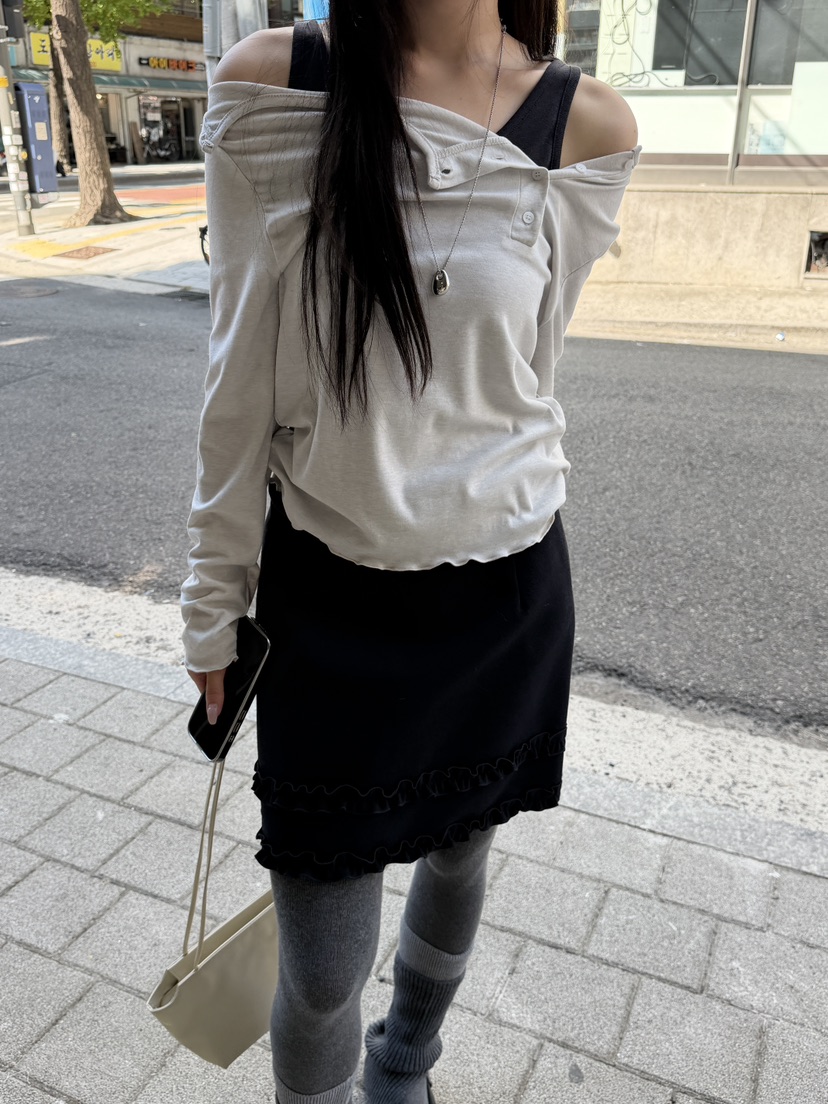 SPECIAL東大門代購女裝新款真品熱賣休閑推薦短裙褶邊雙褶SPECIAL短裙