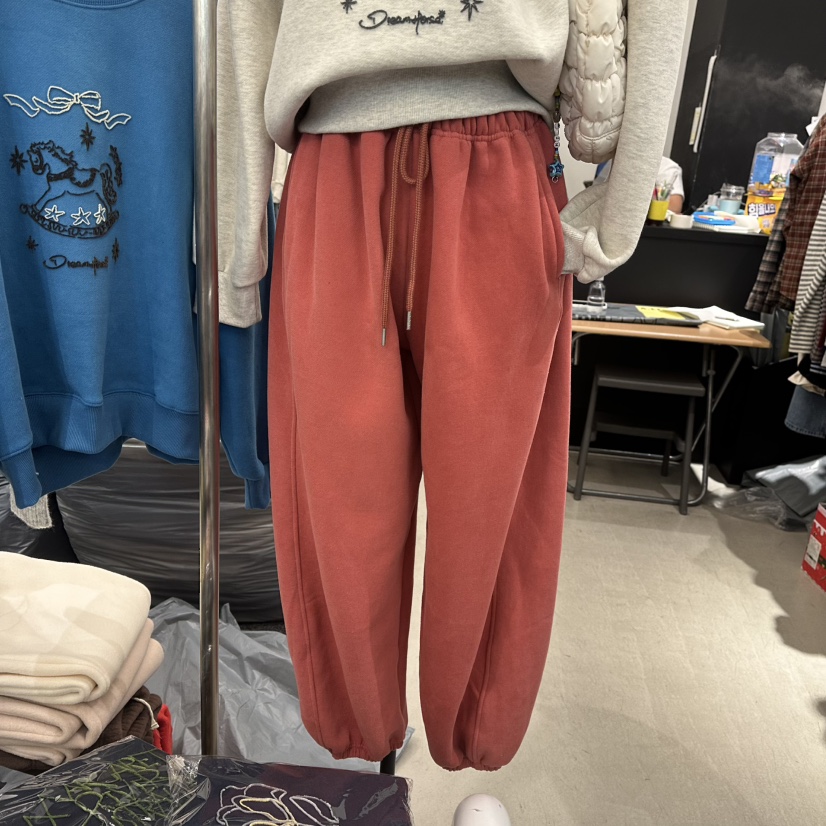 A.CES韓國代購女士新品人氣熱賣真品時尚休閑褲加絨運動A.CES休閑褲圖色1