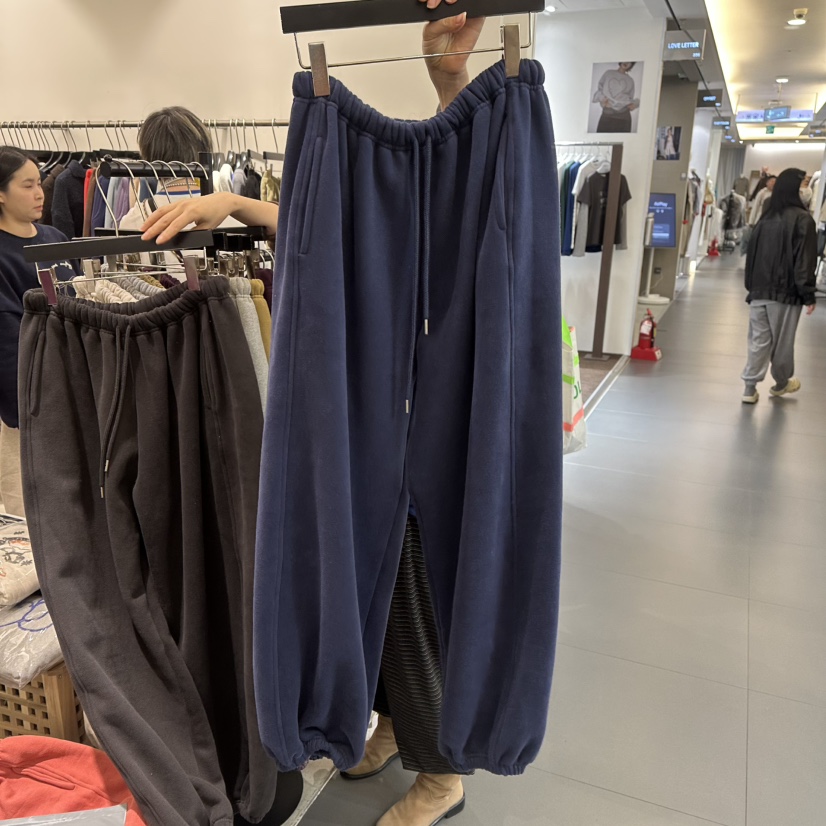 A.CES韓國代購女士新品人氣熱賣真品時尚休閑褲加絨運動A.CES休閑褲圖色3深藍色