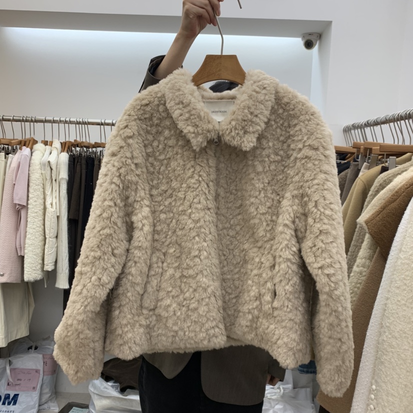 DRESS ROOM東大門實拍女裝新款熱賣時尚推薦真品人氣夾克絨DRESS ROOM夾克圖色1