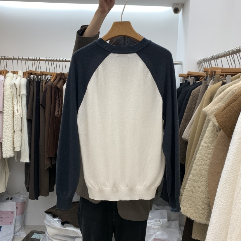 DRESS ROOM韓國直郵女裝新品人氣時尚針織衫羊毛針織插肩DRESS ROOM針織衫