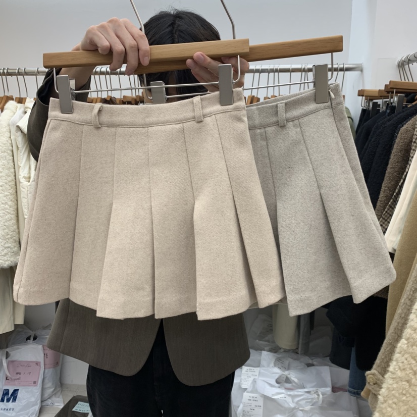 DRESS ROOM韓國代購女裝新品熱賣真品休閑時尚人氣短裙褶裥DRESS ROOM短裙圖色2左二色