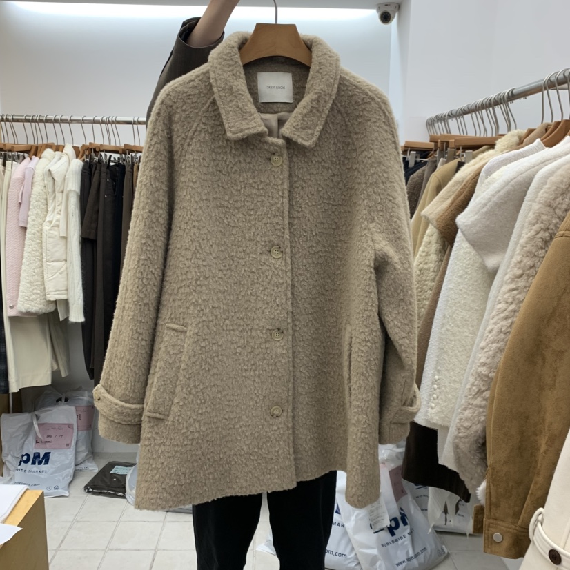 DRESS ROOM東大門實拍女裝新品真品人氣推薦休閑中長款大衣DRESS ROOM中長款大衣圖色1