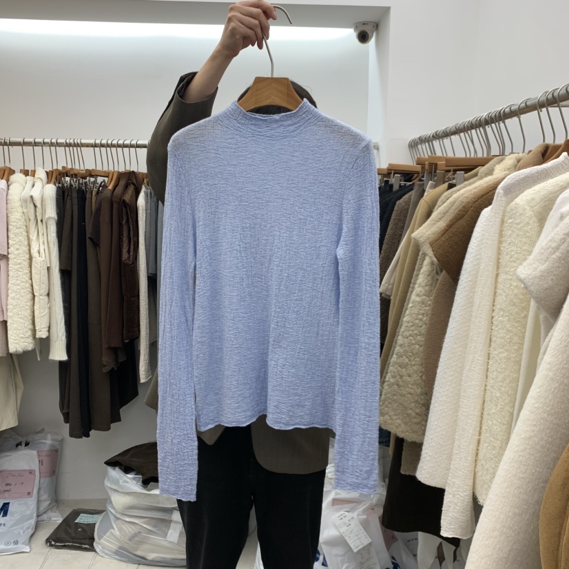 DRESS ROOM東大門直郵女裝新款休閑真品熱賣長袖T恤皺紋DRESS ROOM長袖T恤圖色3