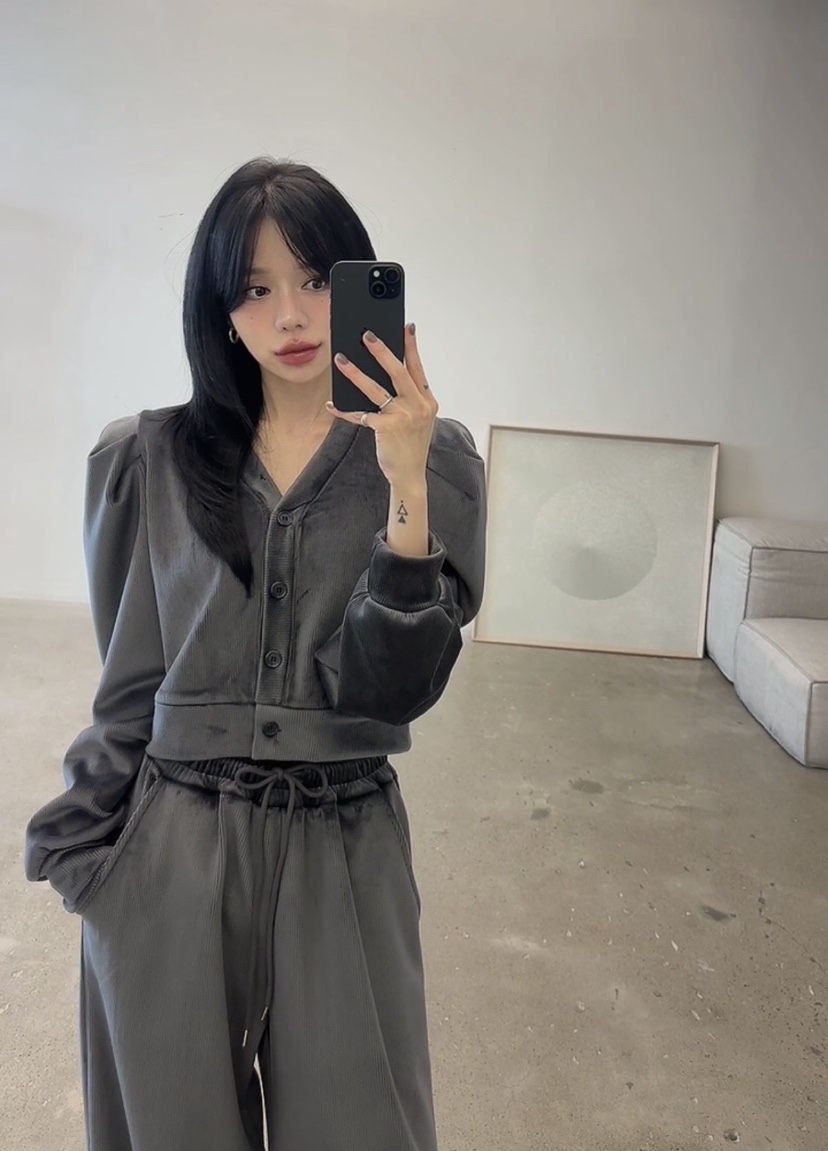 AMUSE SEOUL韓國直郵女士新款時尚熱賣休閑人氣開衫加絨AMUSE SEOUL開衫