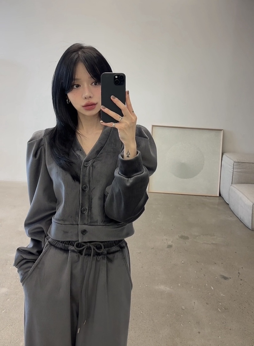 AMUSE SEOUL韓國直郵女士新款時尚熱賣休閑人氣開衫加絨AMUSE SEOUL開衫