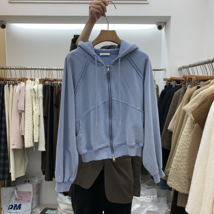 DRESS ROOM東大門代購女裝新品熱賣人氣時尚衛衣拉鏈連帽衫DRESS ROOM衛衣圖色1