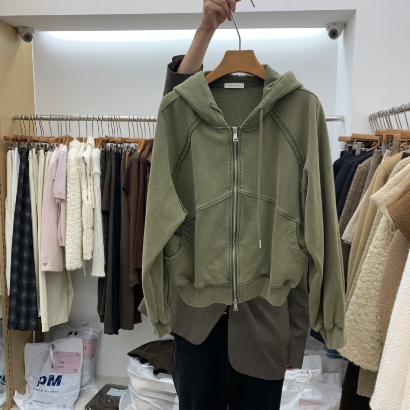 DRESS ROOM東大門代購女裝新品熱賣人氣時尚衛衣拉鏈連帽衫DRESS ROOM衛衣圖色2