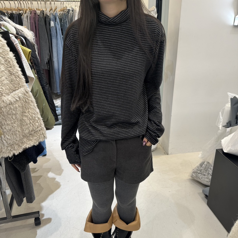 BAGUETTE-P東大門代購女裝新品時尚人氣真品熱賣長袖T恤絨BAGUETTE-P長袖T恤圖色1黑色條紋